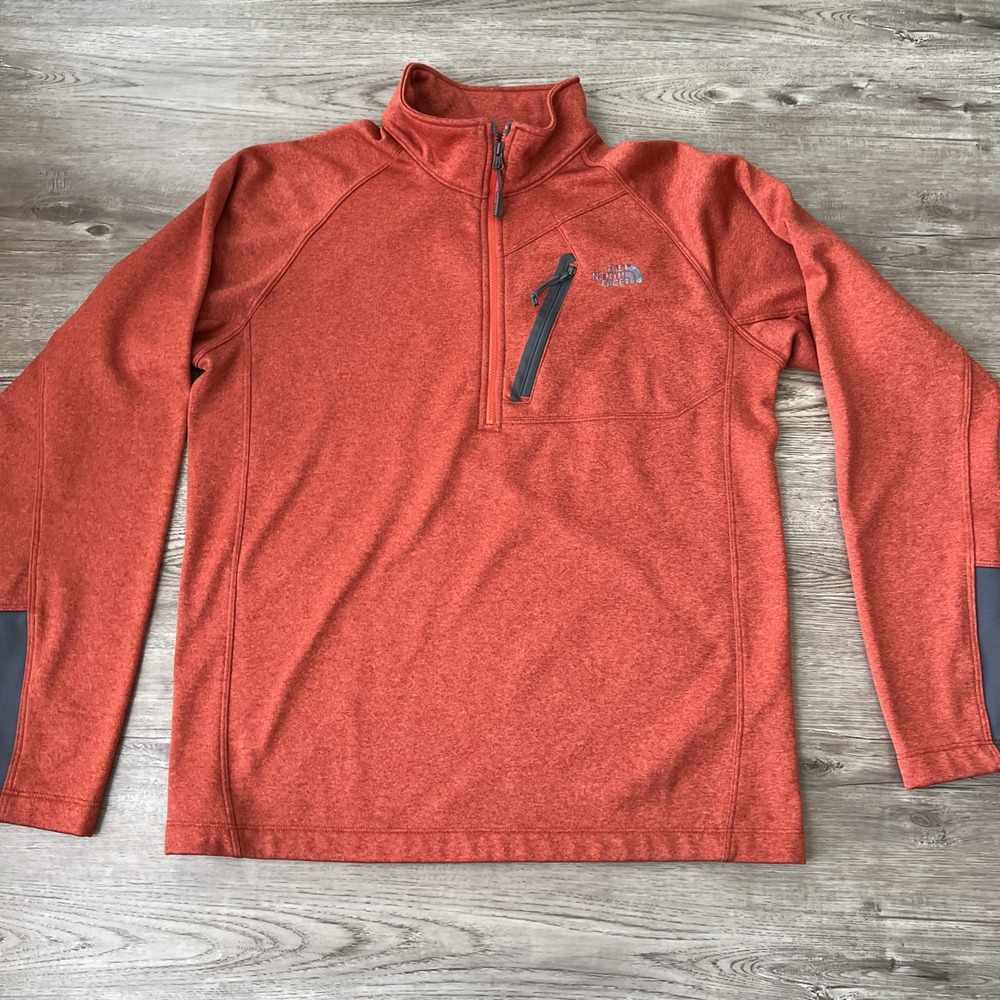 The North Face Canyonlands 1/2 Zip Fleece Pullover Mens M Orange Active Hiking